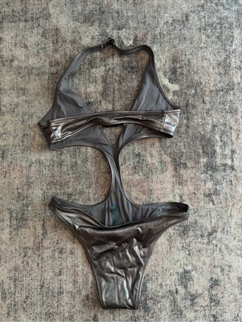 Skims Metallic Cutout One-Piece Swimsuit